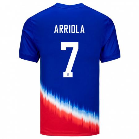 Kandiny Uomo Maglia Stati Uniti Paul Arriola #7 Blu Kit Gara Away 24-26 Maglietta