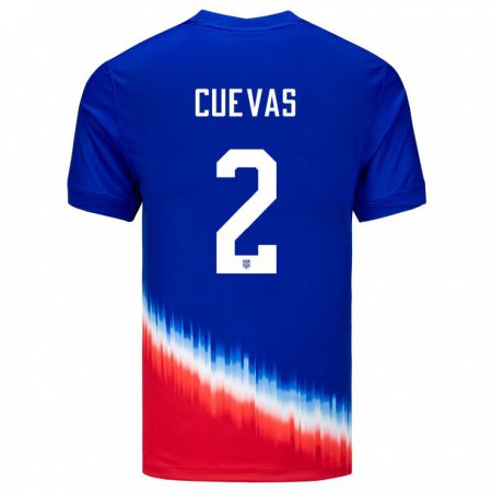 Kandiny Uomo Maglia Stati Uniti Mauricio Cuevas #2 Blu Kit Gara Away 24-26 Maglietta