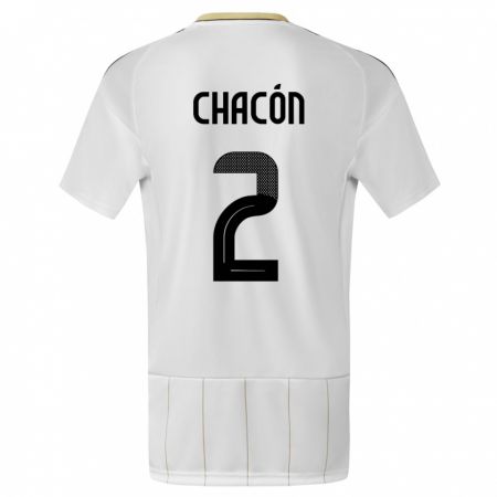 Kandiny Heren Costa Rica Daniel Chacon #2 Wit Uitshirt Uittenue 24-26 T-Shirt