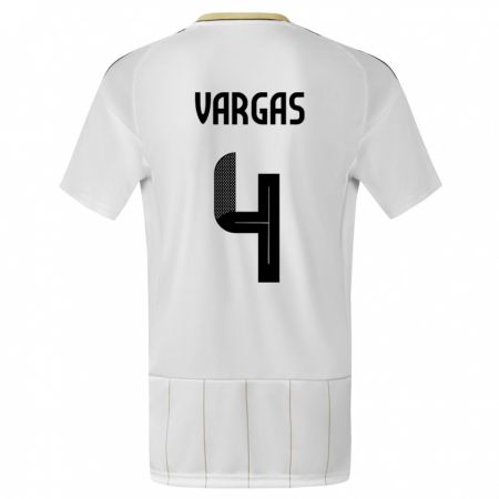 Kandiny Herren Costa Rica Juan Pablo Vargas #4 Weiß Auswärtstrikot Trikot 24-26 T-Shirt Österreich