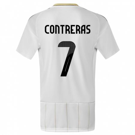 Kandiny Hombre Camiseta Costa Rica Anthony Contreras #7 Blanco 2ª Equipación 24-26 La Camisa