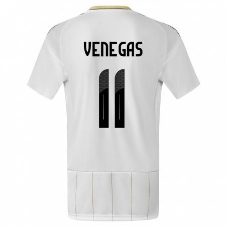 Kandiny Heren Costa Rica Johan Venegas #11 Wit Uitshirt Uittenue 24-26 T-Shirt