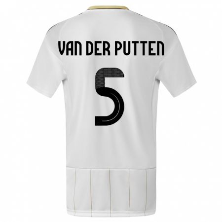 KandinyメンズコスタリカSantiago Van Der Putten#5白アウェイシャツ24-26ジャージーユニフォーム