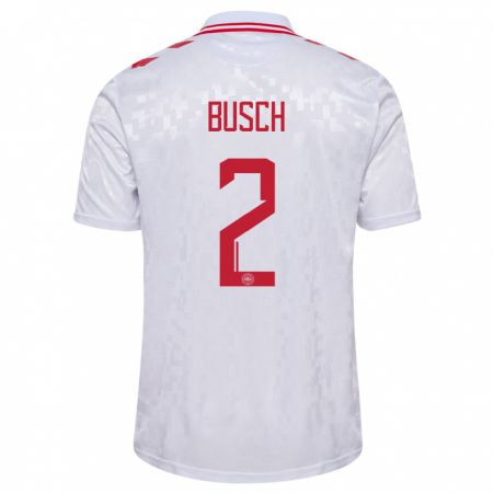 Kandiny Uomo Maglia Danimarca Alexander Busch #2 Bianco Kit Gara Away 24-26 Maglietta