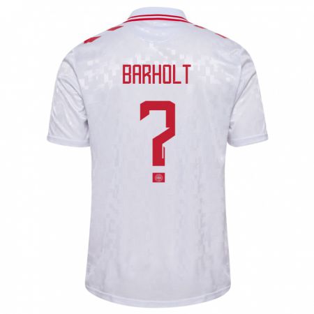 Kandiny Uomo Maglia Danimarca Noah Barholt #0 Bianco Kit Gara Away 24-26 Maglietta