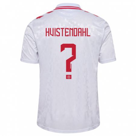 Kandiny Uomo Maglia Danimarca Johan Hvistendahl #0 Bianco Kit Gara Away 24-26 Maglietta