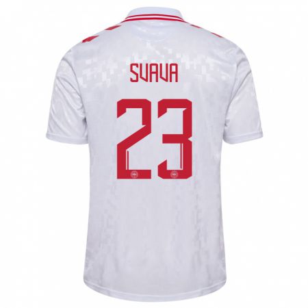 Kandiny Uomo Maglia Danimarca Sofie Svava #23 Bianco Kit Gara Away 24-26 Maglietta