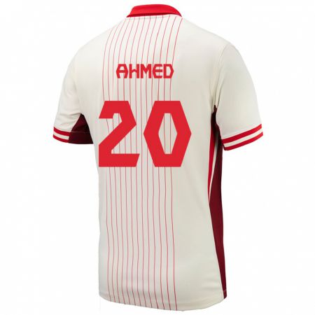 Kandiny Heren Canada Ali Ahmed #20 Wit Uitshirt Uittenue 24-26 T-Shirt