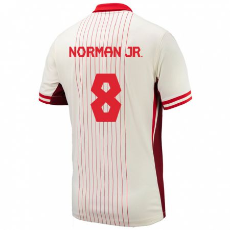 Kandiny Uomo Maglia Canada David Norman Jr. #8 Bianco Kit Gara Away 24-26 Maglietta