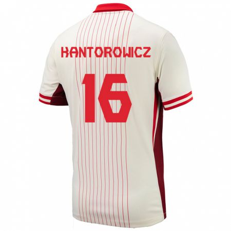 Kandiny Uomo Maglia Canada Dominic Kantorowicz #16 Bianco Kit Gara Away 24-26 Maglietta