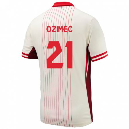 Kandiny Uomo Maglia Canada Lucas Ozimec #21 Bianco Kit Gara Away 24-26 Maglietta