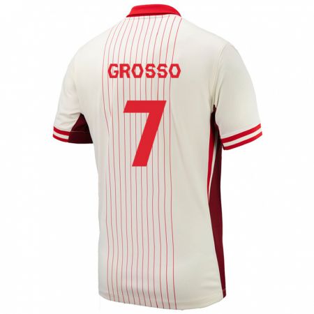 Kandiny Uomo Maglia Canada Julia Grosso #7 Bianco Kit Gara Away 24-26 Maglietta