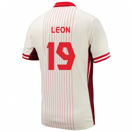 Kandiny Uomo Maglia Canada Adriana Leon #19 Bianco Kit Gara Away 24-26 Maglietta