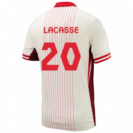 Kandiny Uomo Maglia Canada Cloé Lacasse #20 Bianco Kit Gara Away 24-26 Maglietta