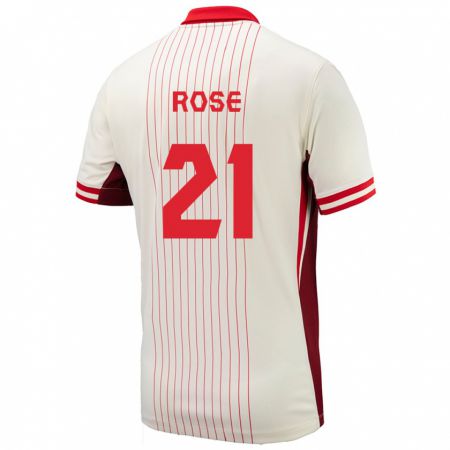 Kandiny Uomo Maglia Canada Jade Rose #21 Bianco Kit Gara Away 24-26 Maglietta