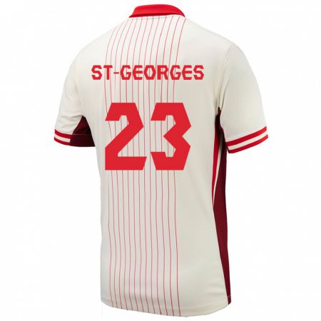 Kandiny Uomo Maglia Canada Bianca St-Georges #23 Bianco Kit Gara Away 24-26 Maglietta