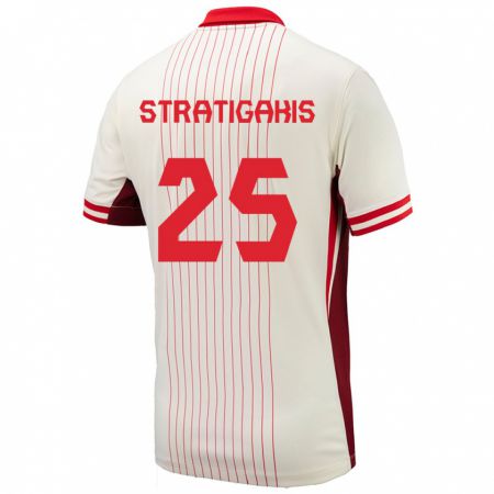 Kandiny Herren Kanada Sarah Stratigakis #25 Weiß Auswärtstrikot Trikot 24-26 T-Shirt Österreich