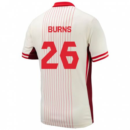 Kandiny Uomo Maglia Canada Zoe Burns #26 Bianco Kit Gara Away 24-26 Maglietta