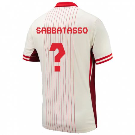 Kandiny Uomo Maglia Canada Jeronimo Sabbatasso #0 Bianco Kit Gara Away 24-26 Maglietta