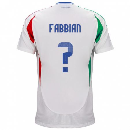 Kandiny Uomo Maglia Italia Giovanni Fabbian #0 Bianco Kit Gara Away 24-26 Maglietta