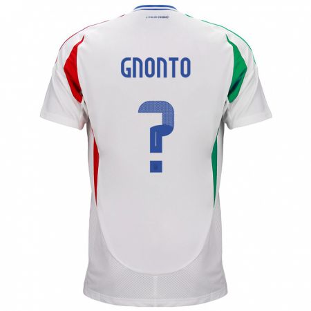 Kandiny Uomo Maglia Italia Wilfried Gnonto #0 Bianco Kit Gara Away 24-26 Maglietta