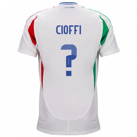 Kandiny Hombre Camiseta Italia Cristian Cioffi #0 Blanco 2ª Equipación 24-26 La Camisa