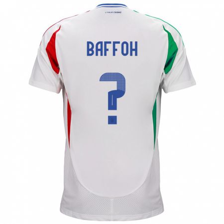 Kandiny Hombre Camiseta Italia Jeffrey Baffoh #0 Blanco 2ª Equipación 24-26 La Camisa