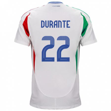 Kandiny Uomo Maglia Italia Francesca Durante #22 Bianco Kit Gara Away 24-26 Maglietta