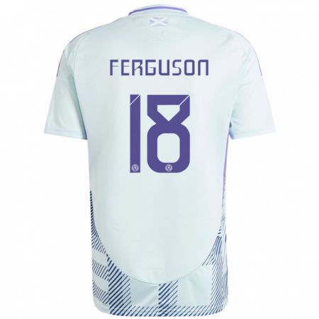 Kandiny Uomo Maglia Scotland Lewis Ferguson #18 Blu Menta Chiaro Kit Gara Away 24-26 Maglietta