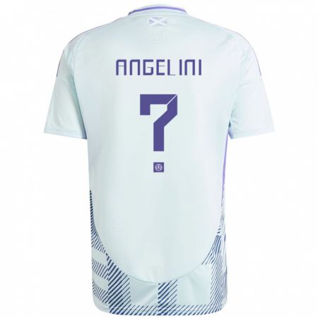 Kandiny Uomo Maglia Scotland Vincent Angelini #0 Blu Menta Chiaro Kit Gara Away 24-26 Maglietta