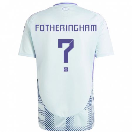 Kandiny Hombre Camiseta Escocia Kai Fotheringham #0 Azul Menta Claro 2ª Equipación 24-26 La Camisa