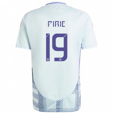 Kandiny Uomo Maglia Scotland Lewis Pirie #19 Blu Menta Chiaro Kit Gara Away 24-26 Maglietta