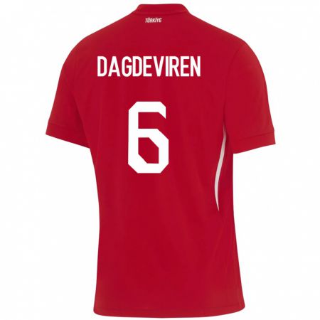 Kandiny Heren Turkije Diren Dağdeviren #6 Rood Uitshirt Uittenue 24-26 T-Shirt