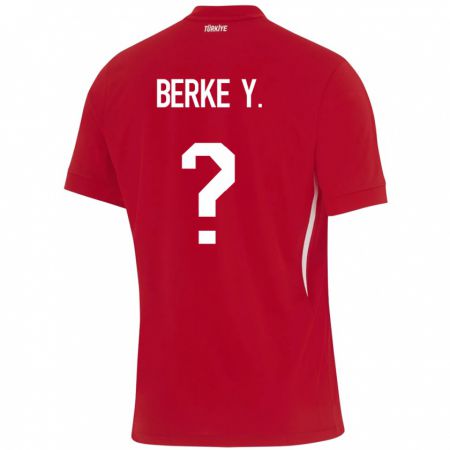 Kandiny Heren Turkije Berke Yıldırım #0 Rood Uitshirt Uittenue 24-26 T-Shirt