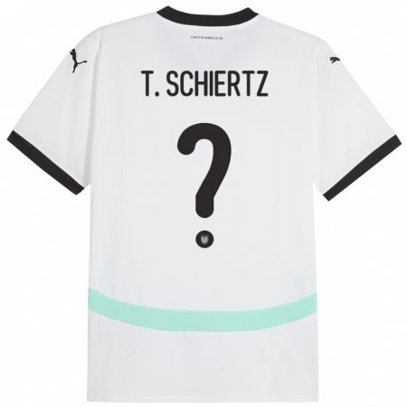 Kandiny Herren Österreich Tammo Schiertz #0 Weiß Auswärtstrikot Trikot 24-26 T-Shirt Österreich