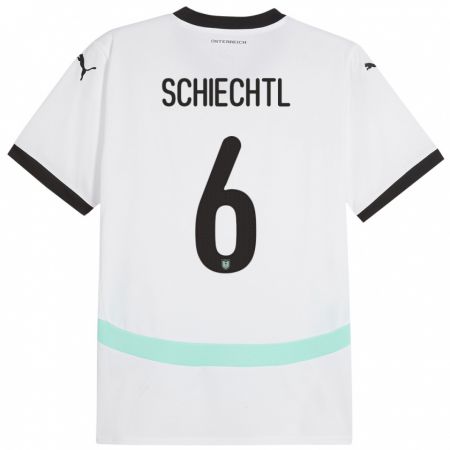 Kandiny Uomo Maglia Austria Katharina Schiechtl #6 Bianco Kit Gara Away 24-26 Maglietta