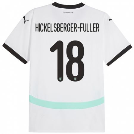 Kandiny Uomo Maglia Austria Julia Hickelsberger-Füller #18 Bianco Kit Gara Away 24-26 Maglietta