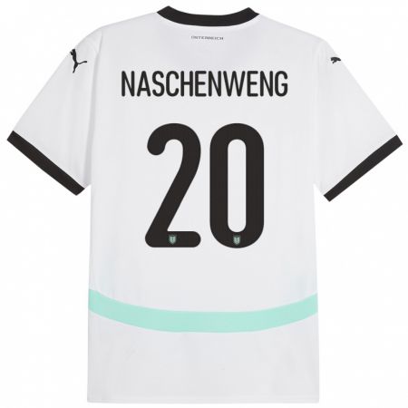 Kandiny Uomo Maglia Austria Katharina Naschenweng #20 Bianco Kit Gara Away 24-26 Maglietta