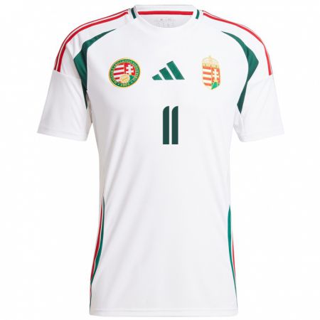 Kandiny Uomo Maglia Ungheria Virág Nagy #11 Bianco Kit Gara Away 24-26 Maglietta