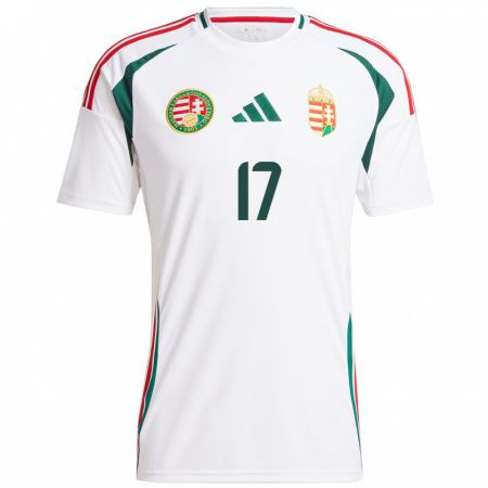 Kandiny Uomo Maglia Ungheria Mátyás Kovács #17 Bianco Kit Gara Away 24-26 Maglietta