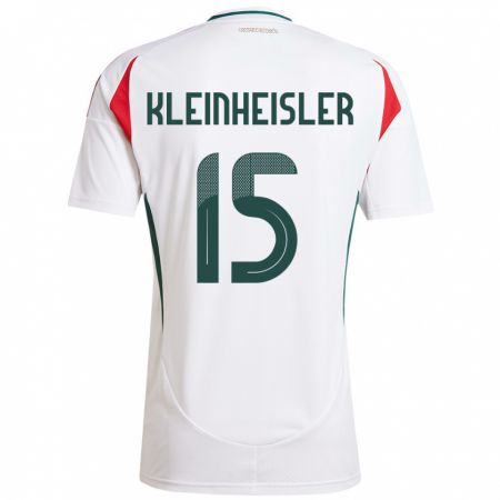 Kandiny Uomo Maglia Ungheria László Kleinheisler #15 Bianco Kit Gara Away 24-26 Maglietta