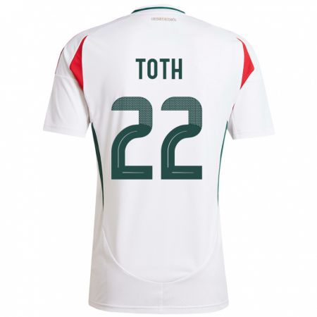 Kandiny Uomo Maglia Ungheria Balázs Tóth #22 Bianco Kit Gara Away 24-26 Maglietta