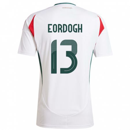 Kandiny Uomo Maglia Ungheria András Eördögh #13 Bianco Kit Gara Away 24-26 Maglietta