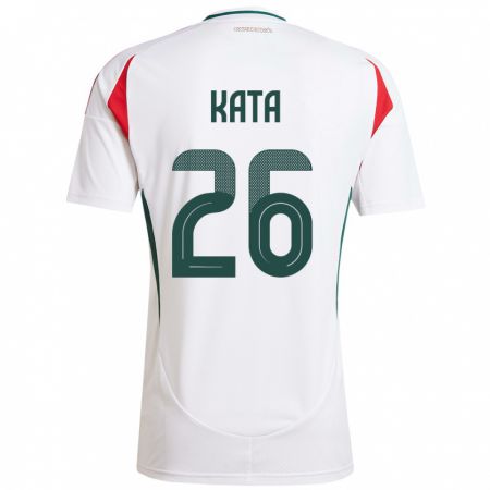 Kandiny Uomo Maglia Ungheria Mihály Kata #26 Bianco Kit Gara Away 24-26 Maglietta