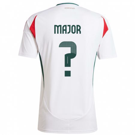 Kandiny Uomo Maglia Ungheria Marcell Major #0 Bianco Kit Gara Away 24-26 Maglietta