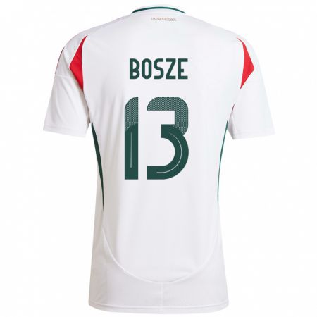 Kandiny Uomo Maglia Ungheria Levente Bősze #13 Bianco Kit Gara Away 24-26 Maglietta