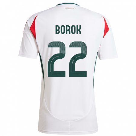 Kandiny Uomo Maglia Ungheria Dorina Borók #22 Bianco Kit Gara Away 24-26 Maglietta