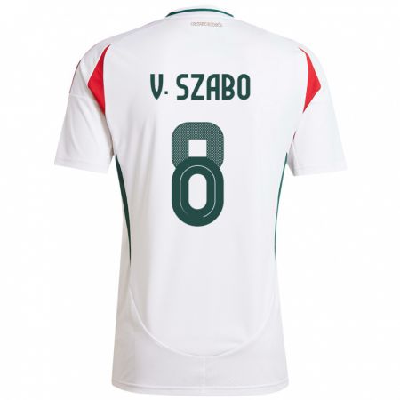 Kandiny Uomo Maglia Ungheria Viktória Szabó #8 Bianco Kit Gara Away 24-26 Maglietta