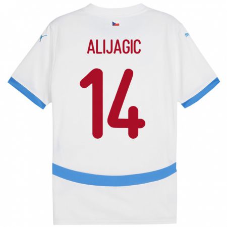 Kandiny Heren Tsjechië Denis Alijagic #14 Wit Uitshirt Uittenue 24-26 T-Shirt