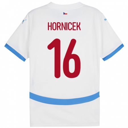 Kandiny Uomo Maglia Cechia Lukas Hornicek #16 Bianco Kit Gara Away 24-26 Maglietta